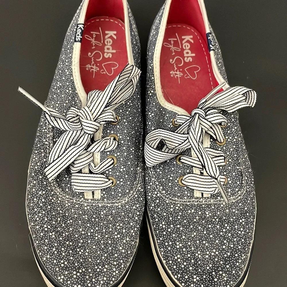 Womens Taylor Swift Keds. Blue/white. Size 7. - Picture 1 of 10